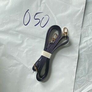 Black Leather Adjustable Crossbody Bag Strap Gold Tone Hardware